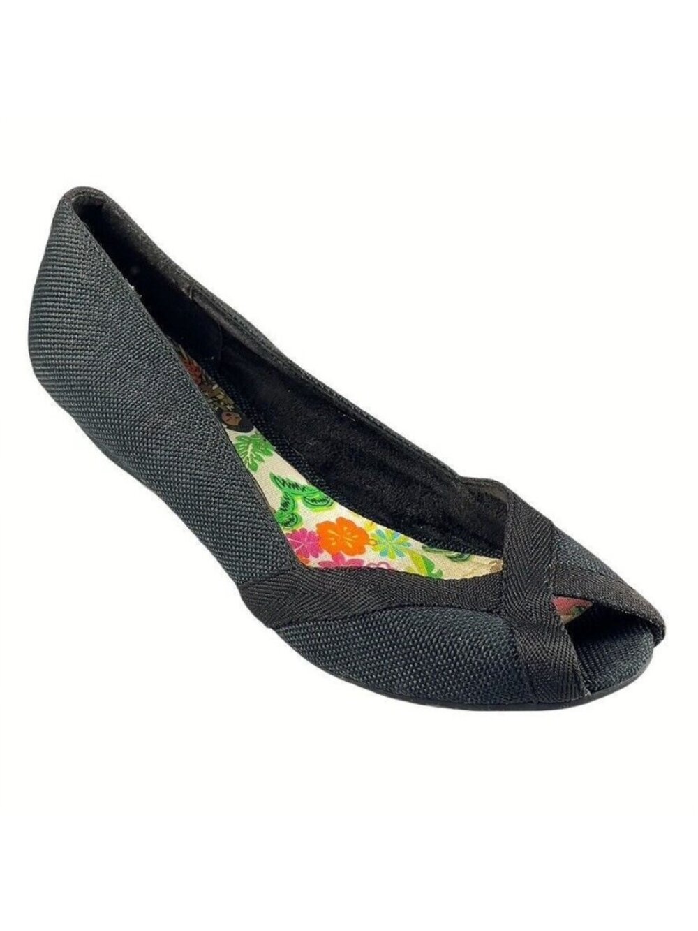 ROCKET DOG Shoes Wedges Open Toe Women's Fabric Black Size 9.5M